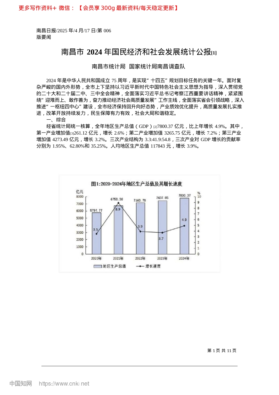 2025.04南昌市2024年国民经济和...会发展统计公报~([1])_南昌市统计局__国家统计局南昌调查队.docx_第1页