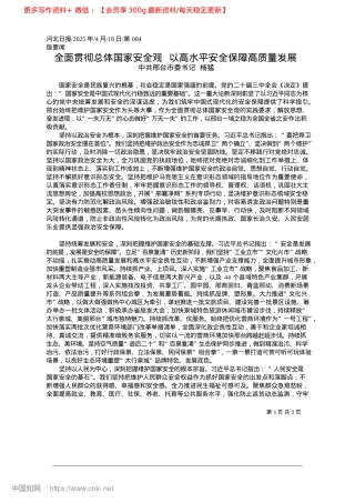 2025.04全面贯彻总体国家安全观__以高水平安全保障高质量发展_中共邢台市委书记__杨猛.docx