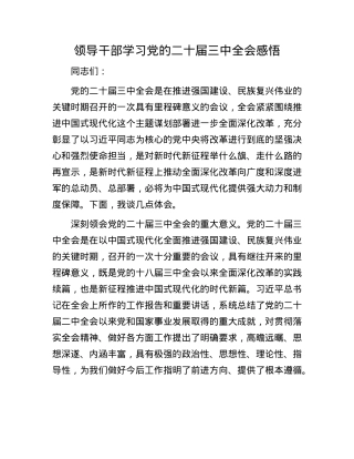 领导干部学习X的二十届三中全会感悟.docx