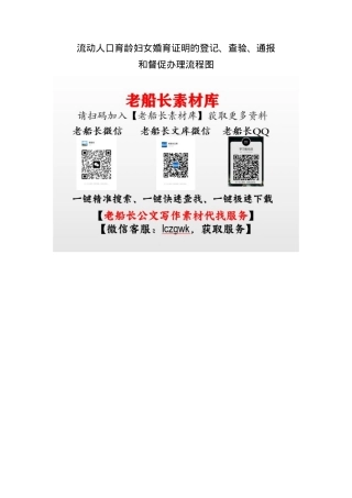 流动人口育龄妇女婚育证明的登记、查验、通报和督促办理流程图.docx