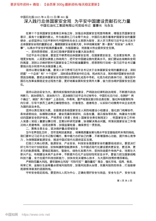2025.04深入践行总体国家安全观__为平安中国建设贡献石化力量_中国石油化工集团有限公司董事长__马永生.docx