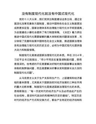 没有制度现代化就没有中国式现代化.docx