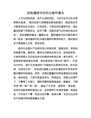 没有遵规守纪何以敢作善为.docx