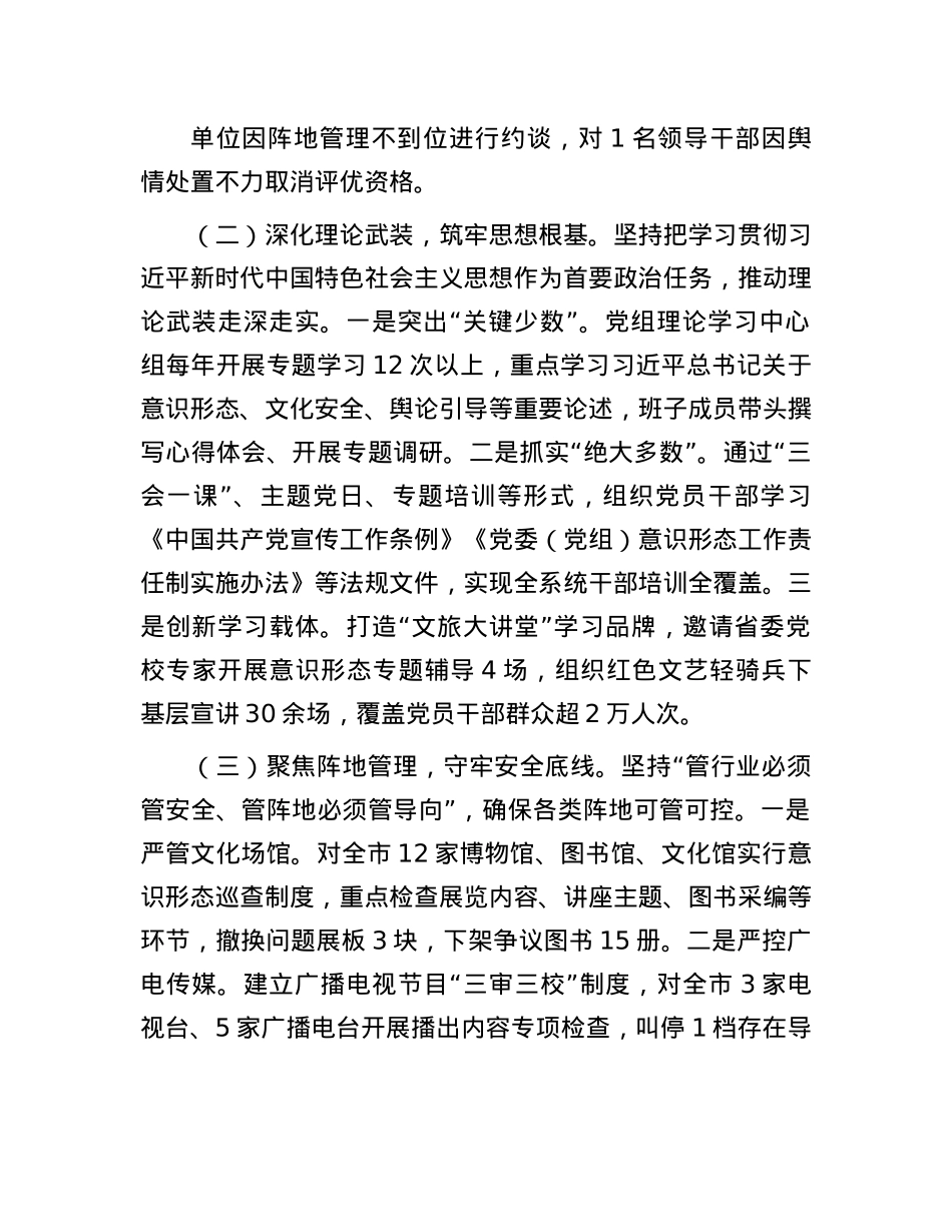 某城市文广旅局省委巡视意识形态工作谈话提纲.docx_第2页