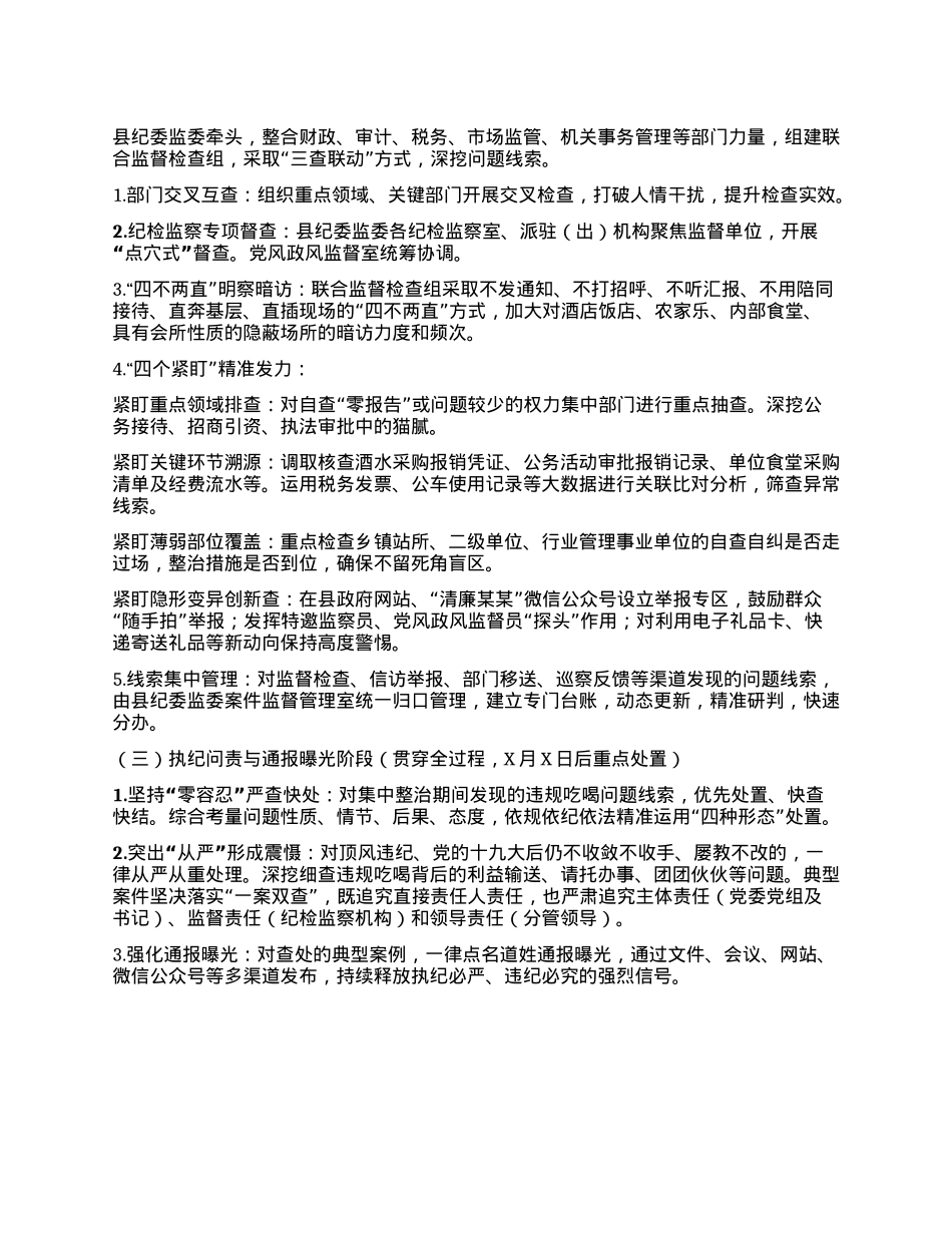某某县纪委监委关于开展违规吃喝问题集中整治的工作方案.docx_第3页