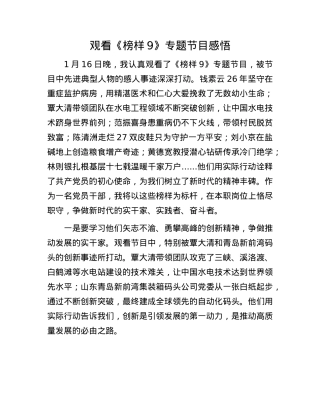 观看《榜样9》专题节目感悟(1).docx