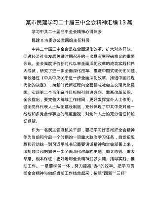 某市民建学习二十届三中全会精神汇编13篇.docx