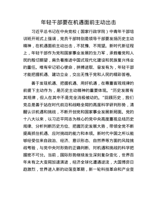 年轻干部要在机遇面前主动出击.docx