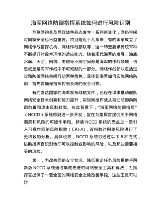 海军网络防御指挥系统如何进行风险识别.docx
