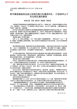 2025.04新平彝族傣族自治县公安局交...造哀牢山下的文明交通风景线.docx