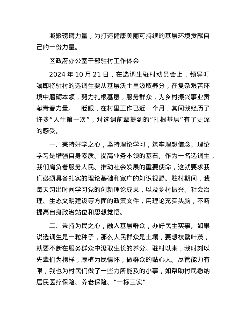 区2024年选调生驻村感悟汇编4篇.docx_第3页