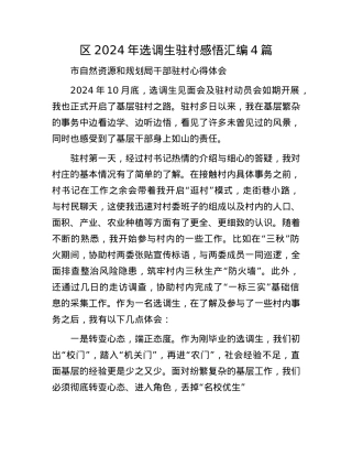 区2024年选调生驻村感悟汇编4篇.docx