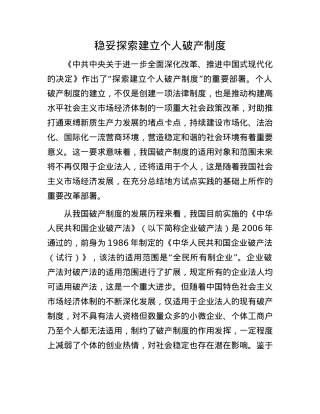 稳妥探索建立个人破产制度(1).docx