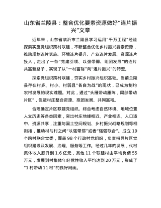 山东省兰陵县：整合优化要素资源做好“连片振兴”文章.docx