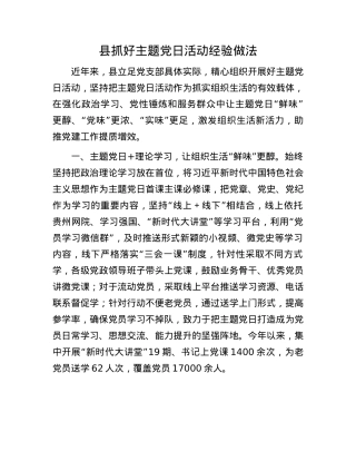 县抓好主题X日活动经验做法.docx
