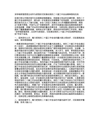 深学细研强思想主动作为抓落实切实推动X的二十届三中全会精神落地见效.docx