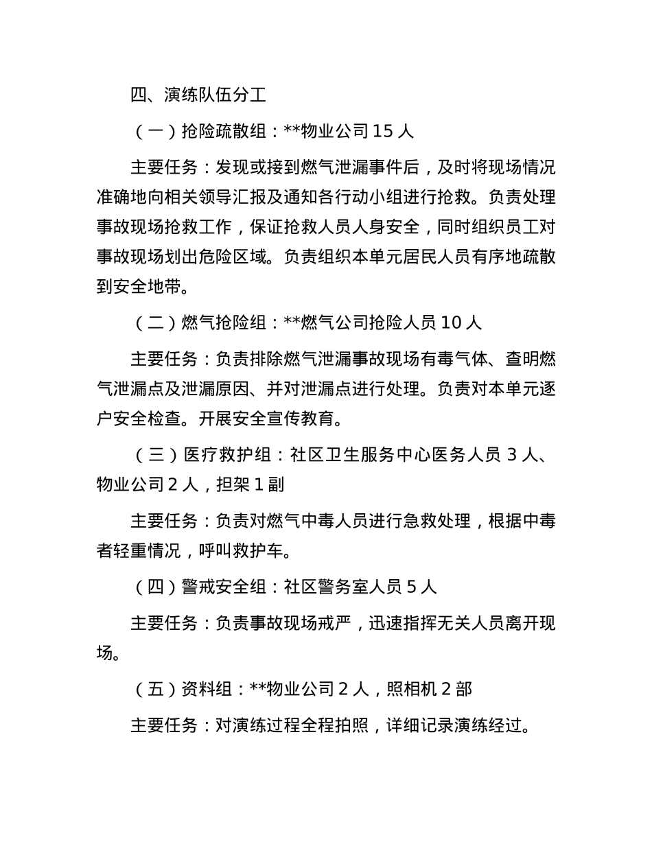 小区天然气泄露应急抢险救援演练活动脚本.docx_第2页