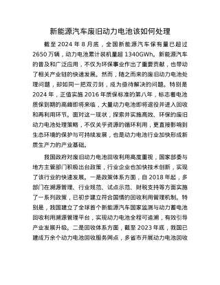 新能源汽车废旧动力电池该如何处理.docx