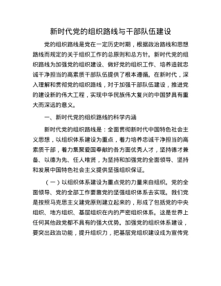 新时代X的组织路线与干部队伍建设.docx