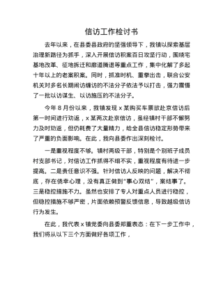 信访工作检讨书.docx
