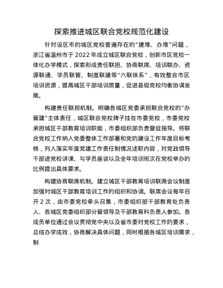 探索推进城区联合X校规范化建设.docx