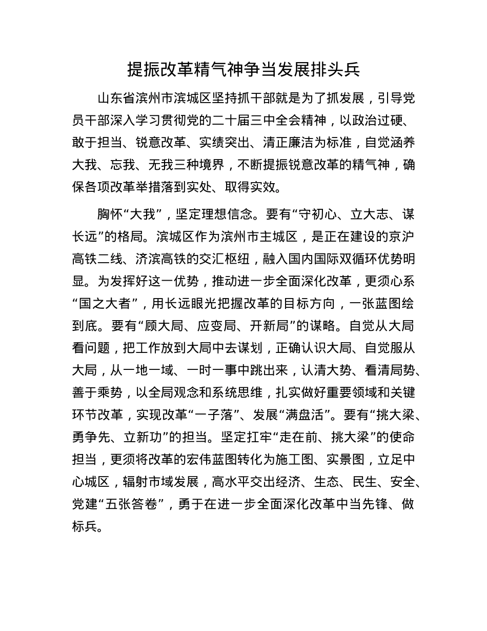 提振改革精气神 争当发展排头兵(1).docx_第1页