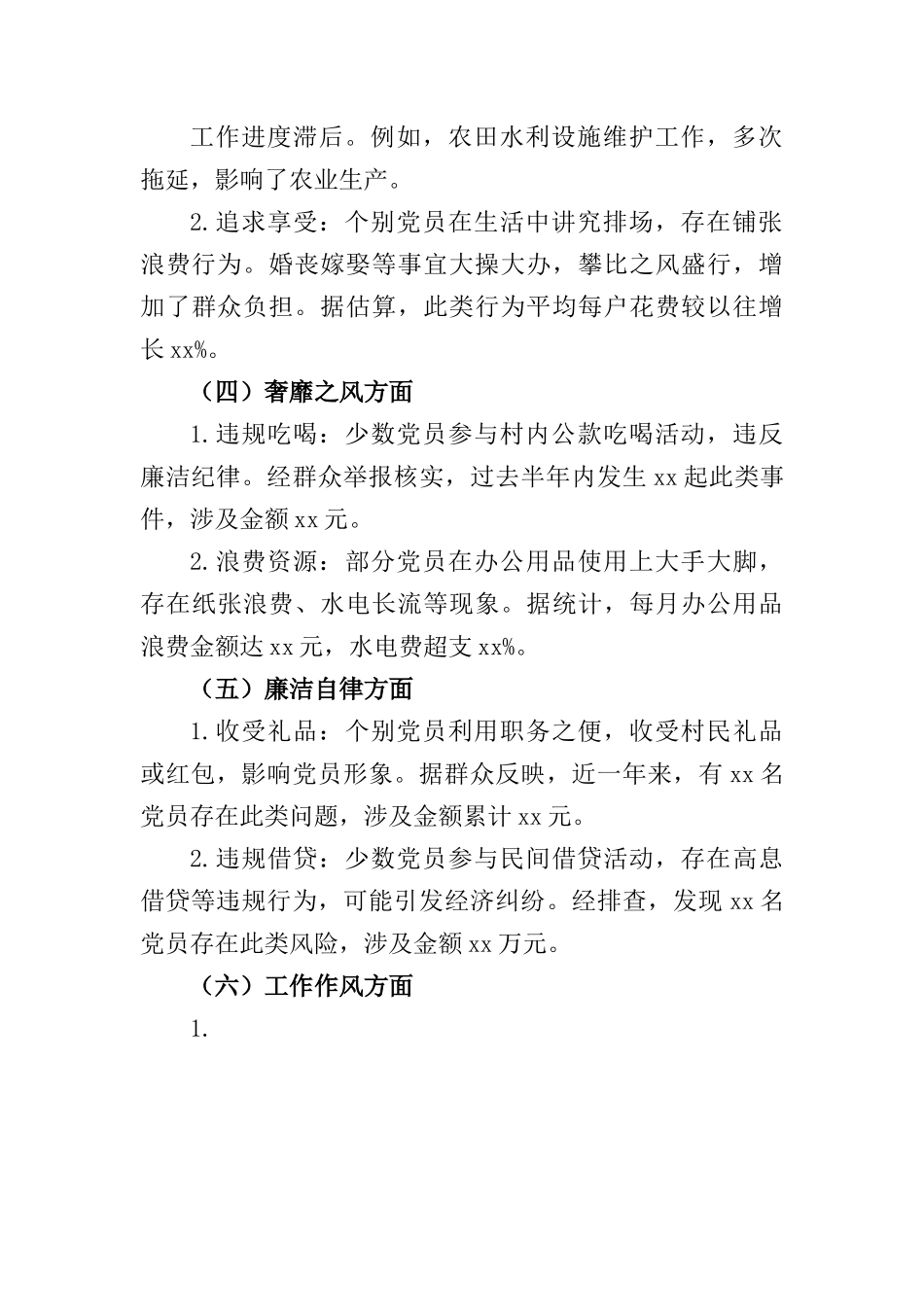2025年xx农村X员BXGD学习教育查摆问题清单.docx_第2页
