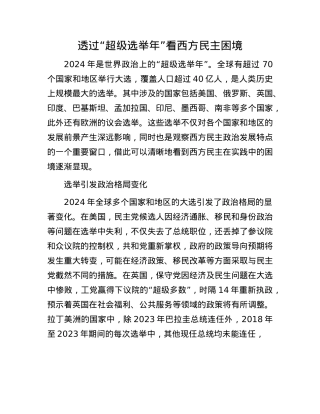 透过“超级选举年”看西方民主困境.docx