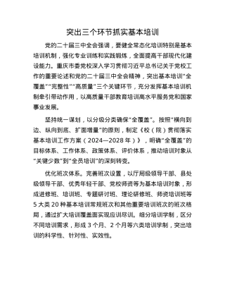 突出三个环节抓实基本培训.docx