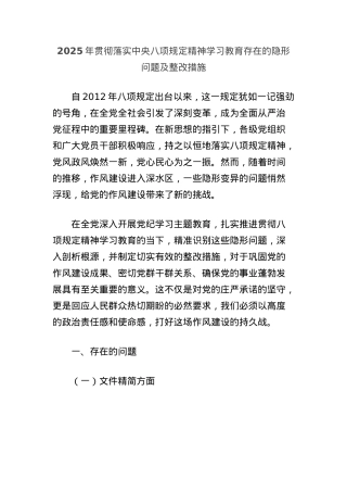 2025年贯彻落实中央BXGD精神学习教育存在的隐形问题及整改措施.docx