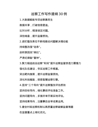 巡察工作写作提纲30例.docx