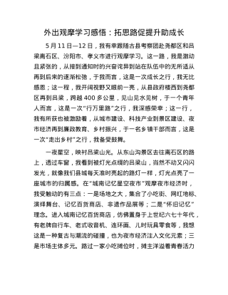 外出观摩学习感悟：拓思路   促提升  助成长.docx