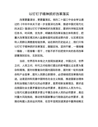 以钉钉子精神抓好改革落实.docx