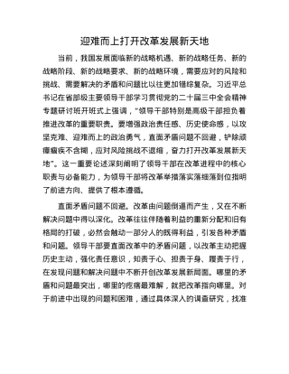 迎难而上打开改革发展新天地.docx