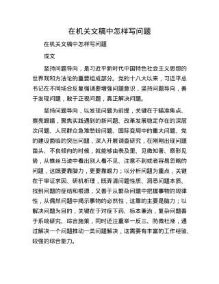 在机关文稿中怎样写问题.docx