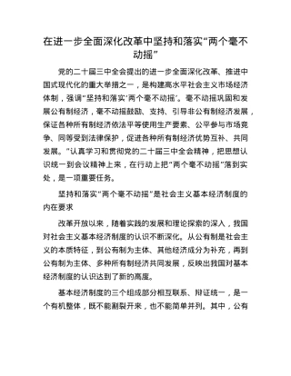 在进一步全面深化改革中坚持和落实“两个毫不动摇”.docx