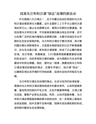 找准乌兰布和沙漠“锁边”治理的契合点.docx