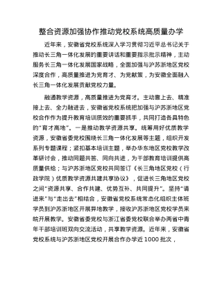 整合资源 加强协作推动X校系统高质量办学.docx