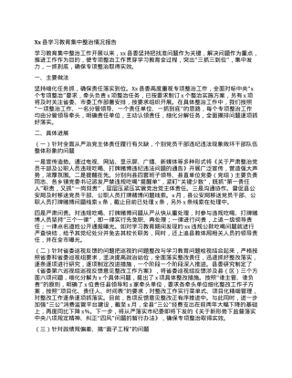 Xx县学习教育集中整治情况报告.docx