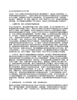 非公企业X支部书记工作汇报.docx