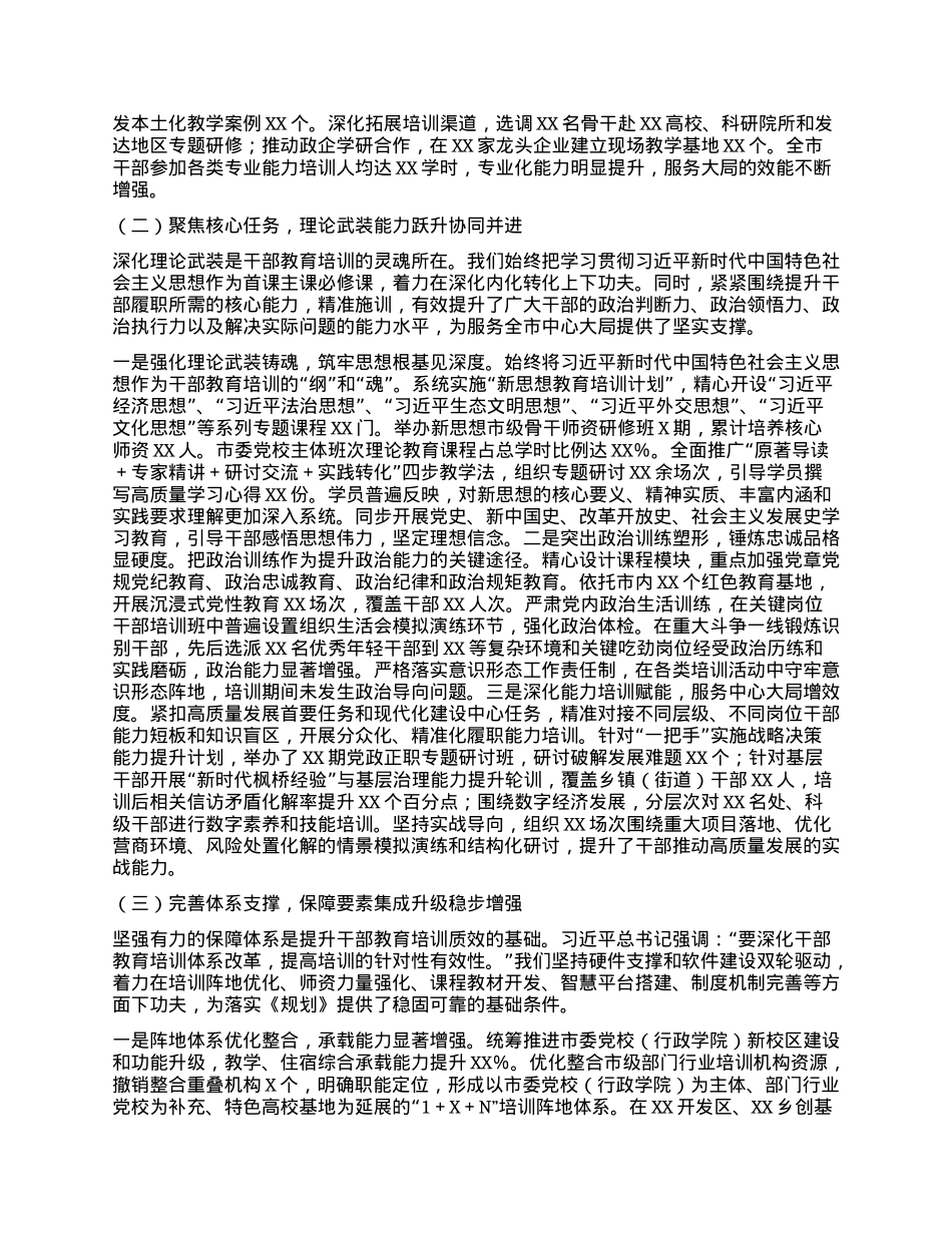 关于贯彻落实全国全省《干部教育培训规划(2023-2027年)》中期评估报告.docx_第2页