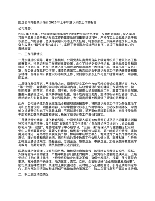 国企公司X委关于落实2025年上半年意识形态工作的报告.docx