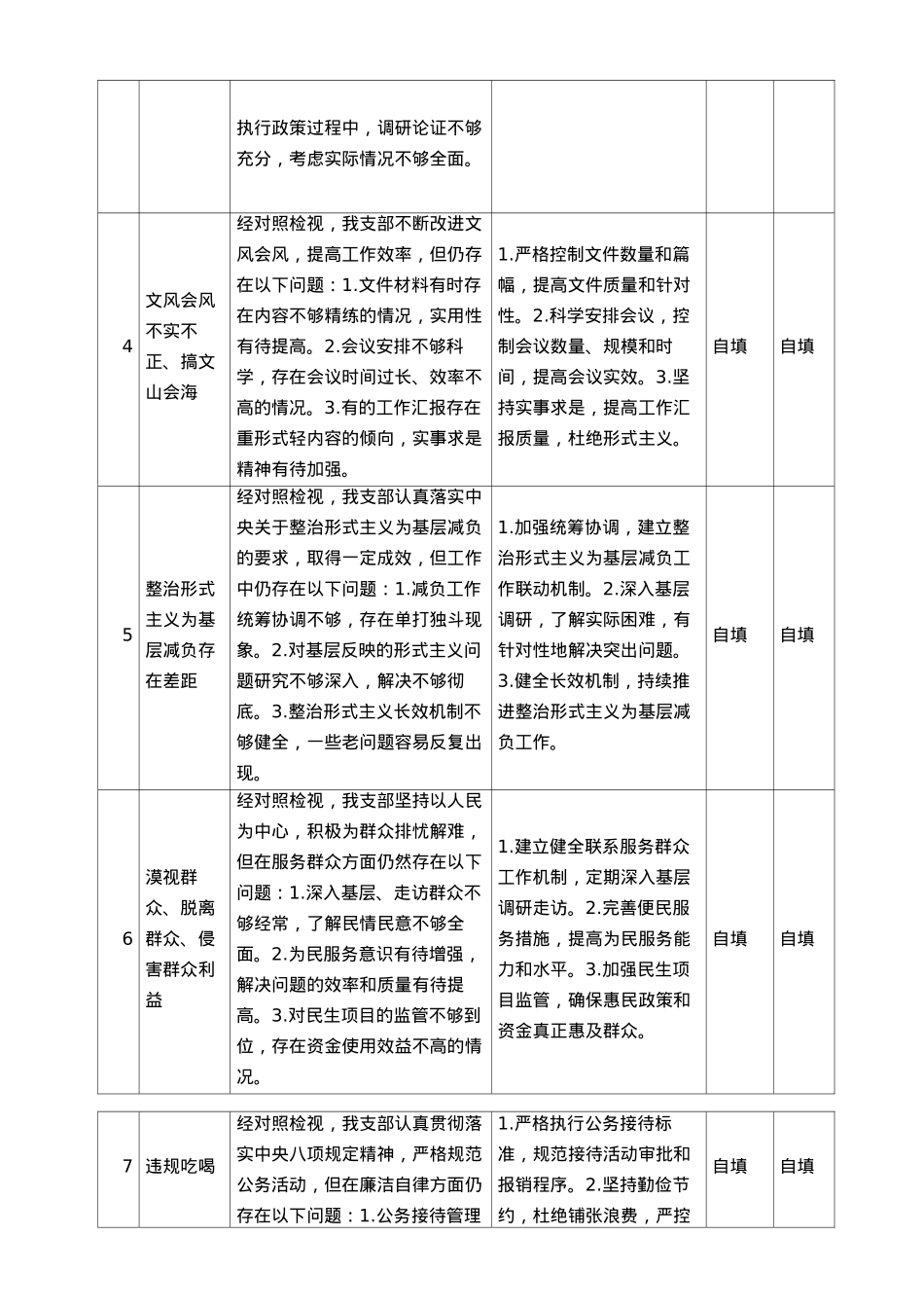 乡镇机关X支部中央BXGD精神学习教育检视问题整改清单（11个方面）.docx_第2页