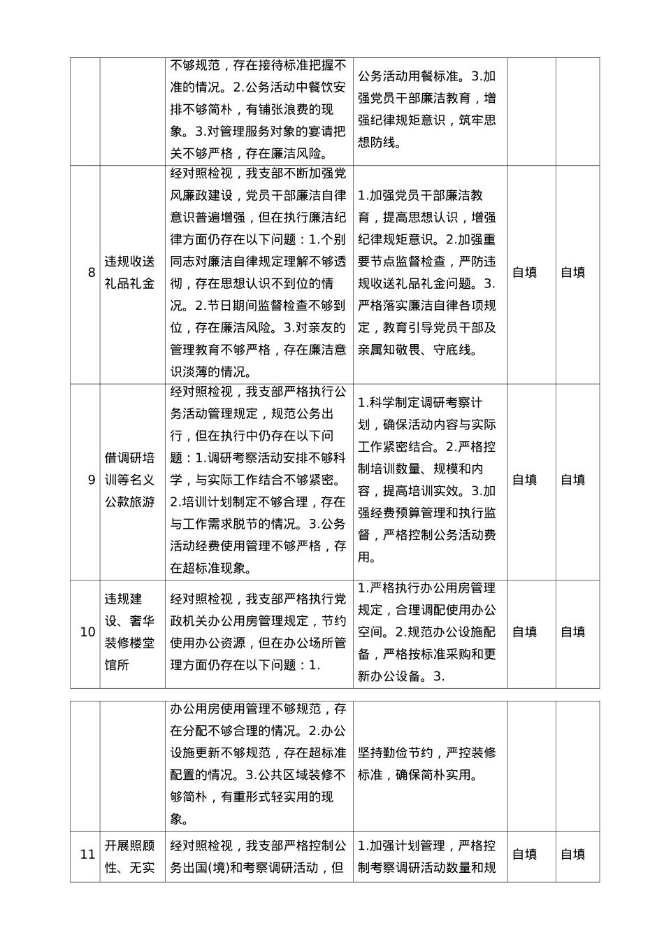 乡镇机关X支部中央BXGD精神学习教育检视问题整改清单（11个方面）.docx_第3页