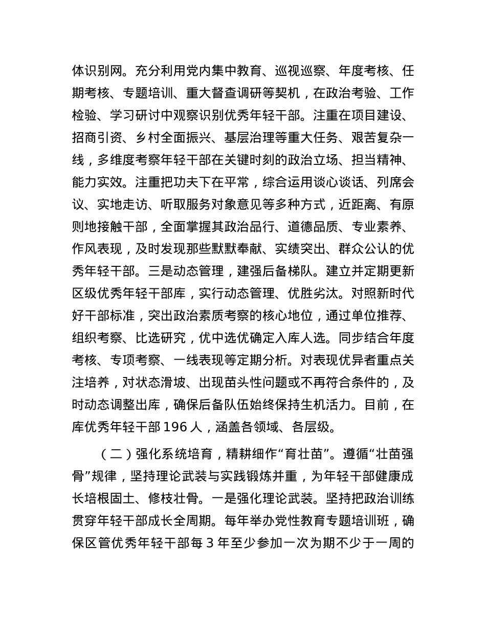 区委组织部关于年轻干部队伍建设工作情况的报告.docx_第2页