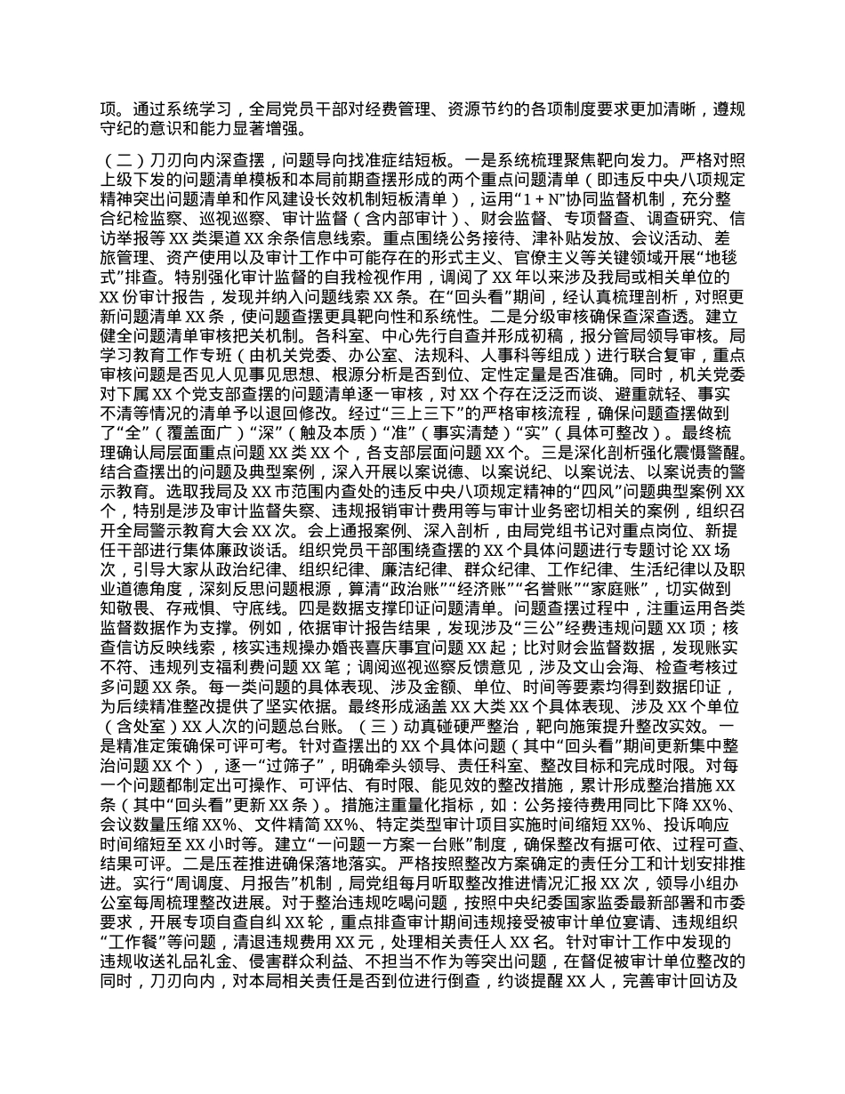 市审计局深入贯彻中央BXGD精神学习教育“回头看”情况报告 (2).docx_第2页