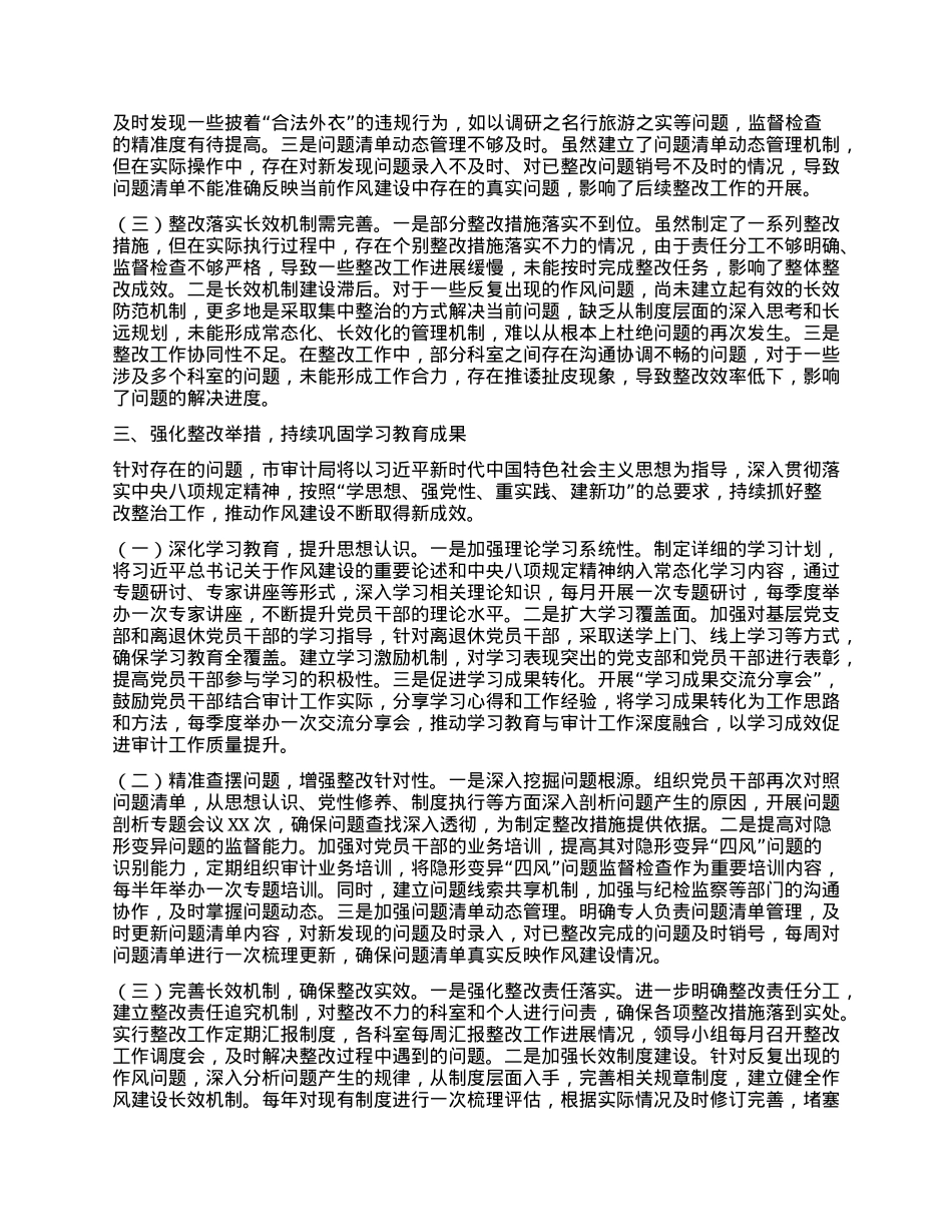 市审计局深入贯彻中央BXGD精神学习教育“回头看”情况报告.docx_第3页