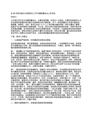 【团队精品】在XX市防汛备汛与森林防火工作专题部署会议上的讲话.docx