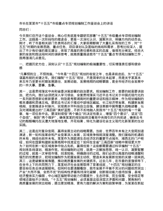 市长在某某市“十五五”市级重点专项规划编制工作座谈会上的讲话.docx