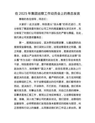 在2025年集团巡察工作动员会上的表态发言.docx